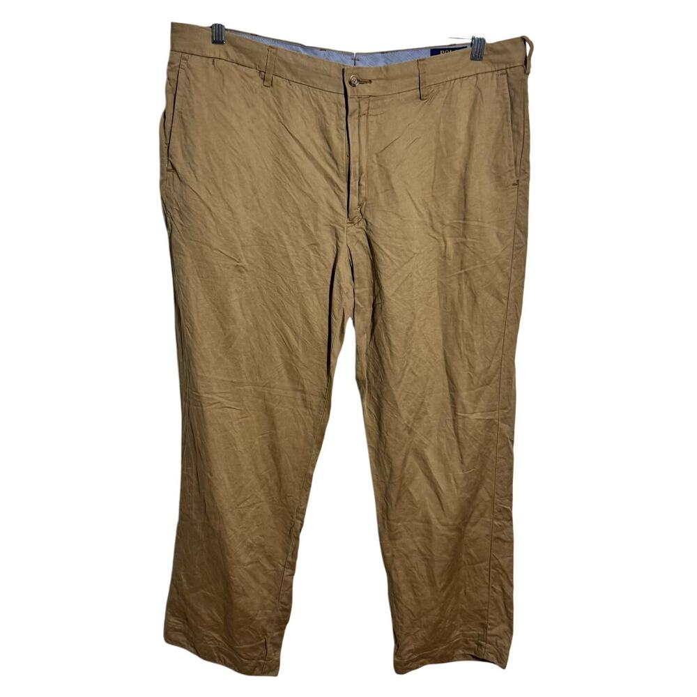 Polo Ralph Lauren Linen Chino Pant Men Tan 38/30 Coastal Minimal Vacation Preppy
